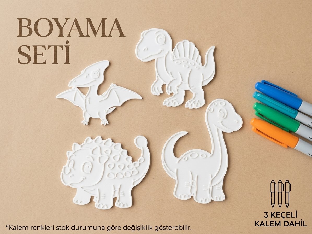 Sevimli Dinozorlarla Eğlenceli Boyama Seti