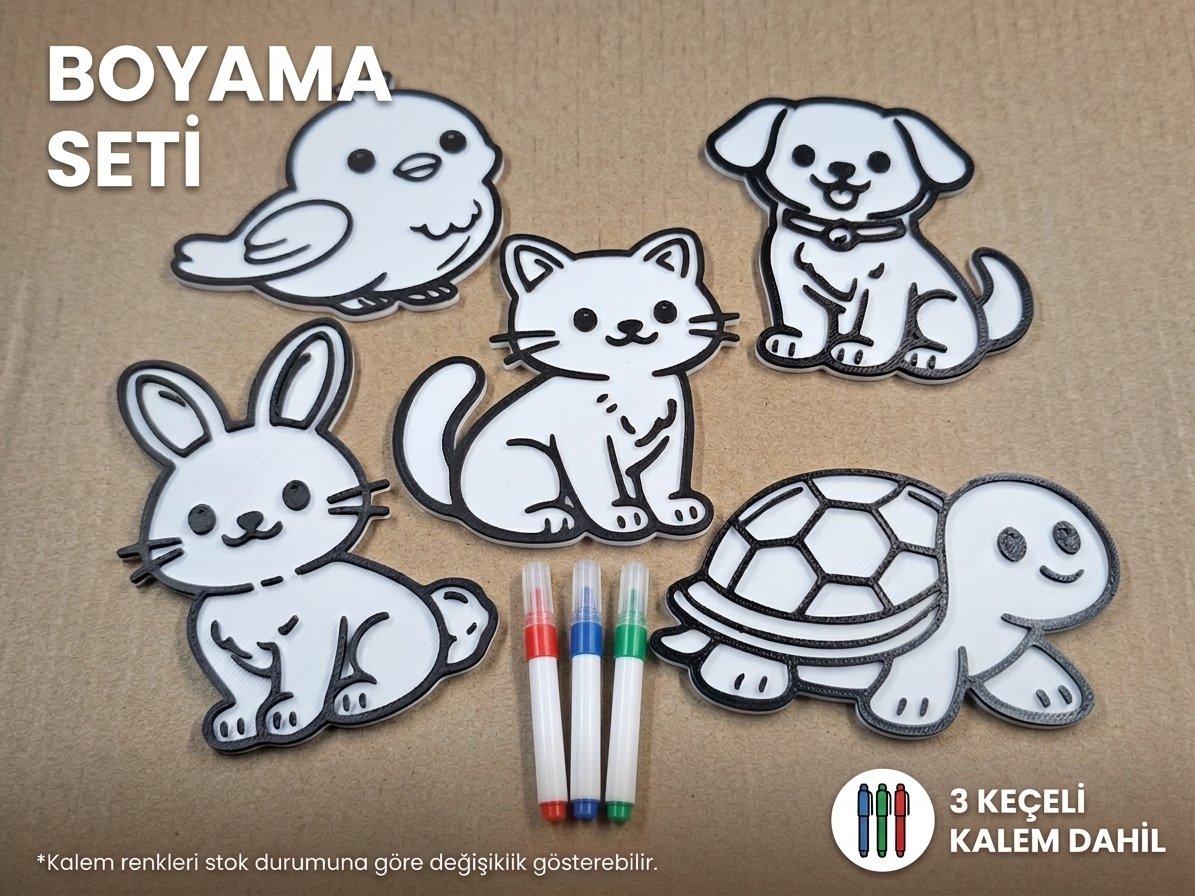 Sevimli Evcil Hayvanlar Boyama Seti